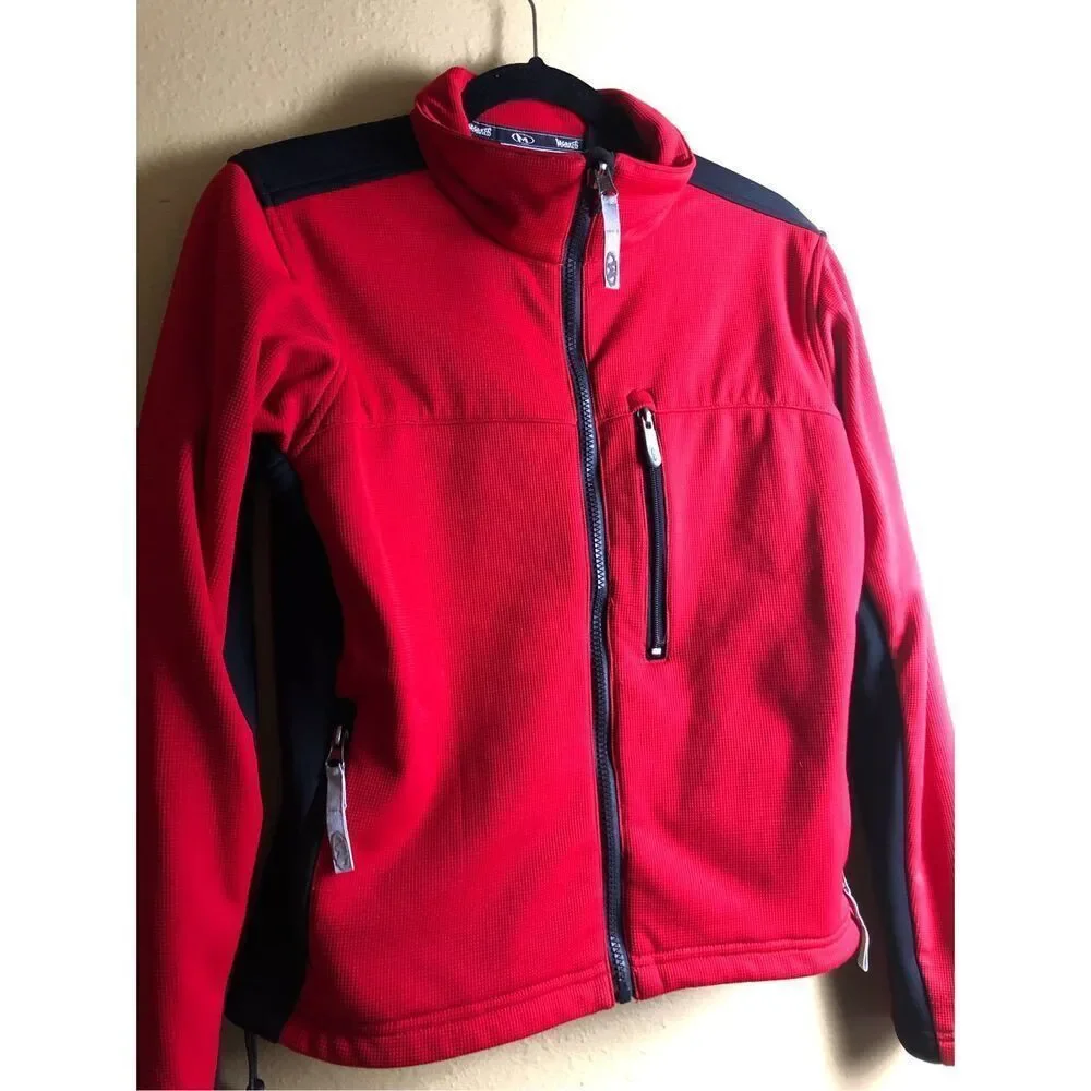 Marker Women’s M Red Black Softshell Fleece Lined Zip Jacket